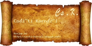 Csóti Kornél névjegykártya