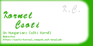 kornel csoti business card