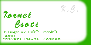 kornel csoti business card